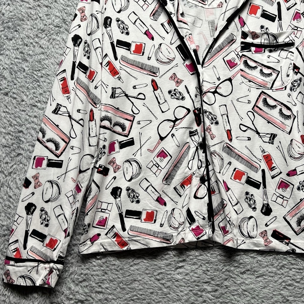 Kate Spade Pajama Set Womens Large Dream A LIttle Dream Makeup Beauty Lipstick - Picture 4 of 16